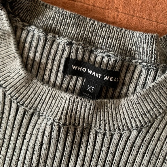 WWW Grey Gray Ribbed Wide Sleeve Sweater - Picture 4 of 6